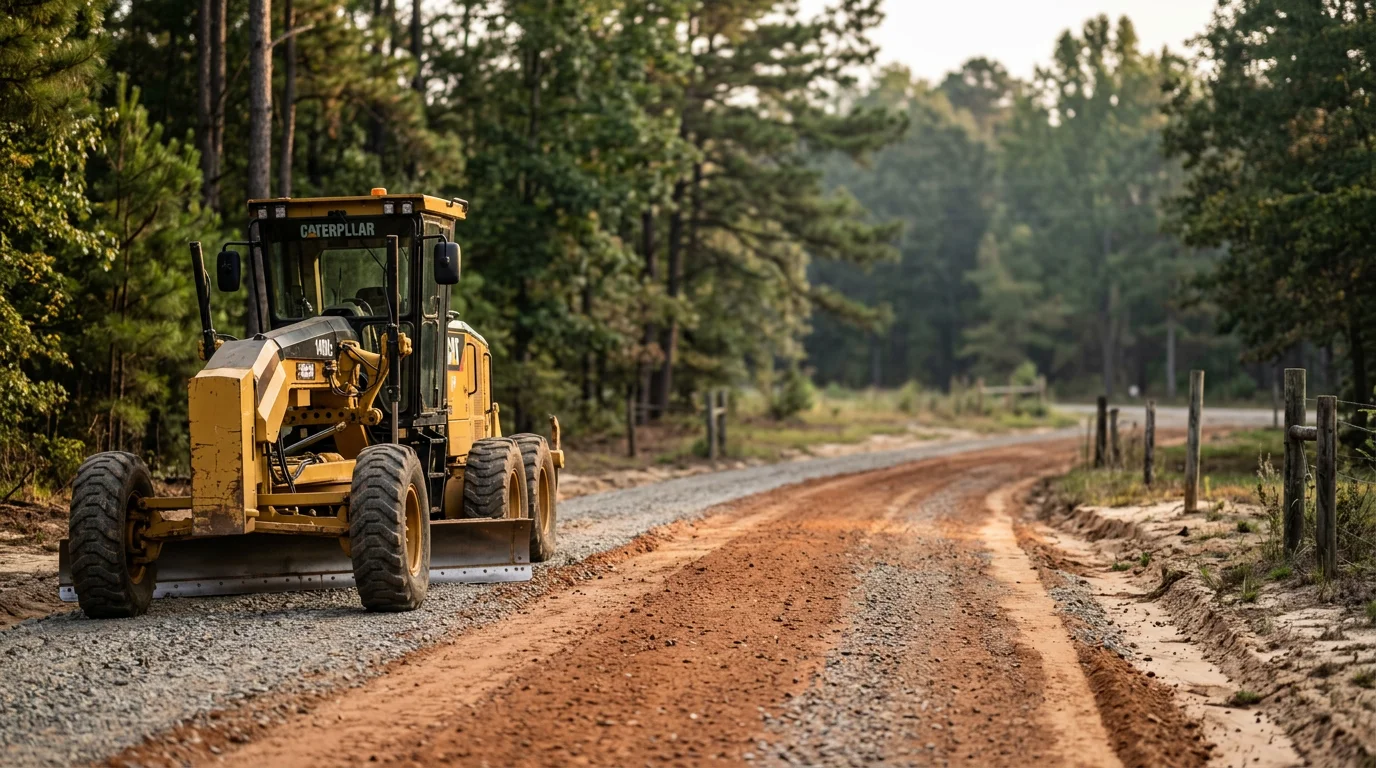 Farm management and driveway work on a rural North Carolina property
